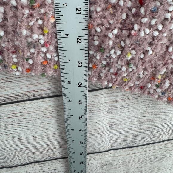 POL Confetti Boxy 3/4 Sleeve Sweater Women's M Pink Multicolor Dots Oversized - Picture 12 of 13